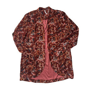 free people velvet jacket paisley fall colored print size m
